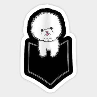 Bichon Frise Dog In He Pocket Cute Pocket Bichon Frise Sticker